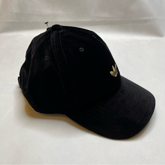 Adidas Black Suede Black Hat with Gold Emblem